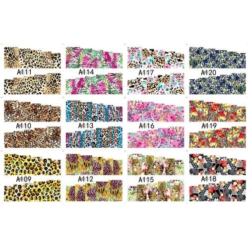 UPRETTEGO 12 PACKS / LOT NAIL ART BEAUTY WATER DECAL SLIDER NAIL ANIMAL FUR TIGER LEOPARD PUMA SKIN PATTERN A109-120