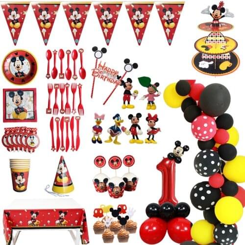 Party supplies Mickey Mouse image party decoration Supplies Set children birthday party balloon pendant baby shower anniversaire