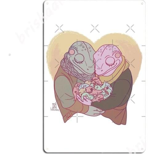 Happily Frogs Ever After Metal Signs Wall Decor Cave pub pub Printing Tin sign Posters