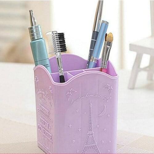 1pcs PP Desktop Storage Case Multi-function Plastic Pen Holders 4 Grid Sub-grid Make up Cosmetic Holder Office School Supplies