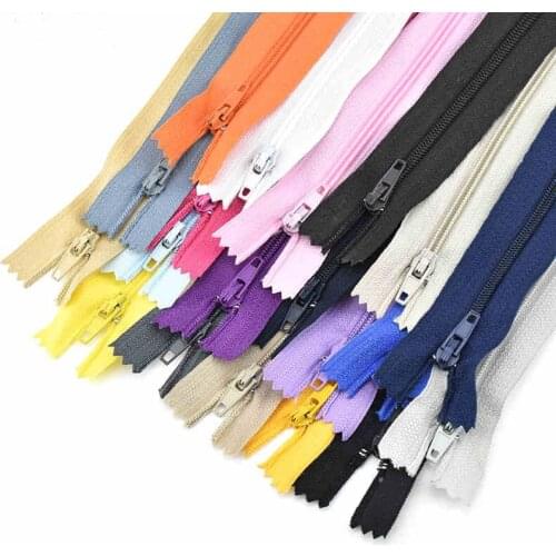 10pcs 3# 20cm Long Invisible Womens High Waist Trousers DIY Nylon Coil Zipper For Sewing Clothes Accessories Tailor Craft