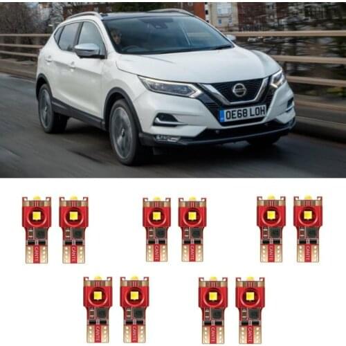10pc w5w Car LED lighting For nissan qashqai juke x-trail tiida 350Z 370Z altima armada Kubistar LEAF Maxima interior light kit