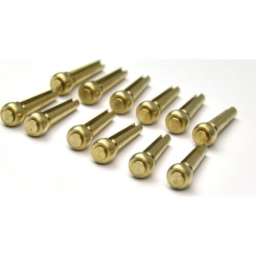 Lots of 12pcs Solid Brass Metal Guitar Pins For Acoustic Guitar Extend Tenuto