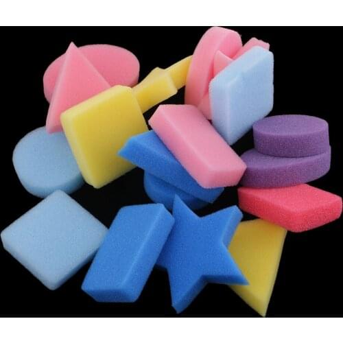 18 Pack Assorted Shapes Sponge Painting Shapes Brushes Sponges Stamper Kids