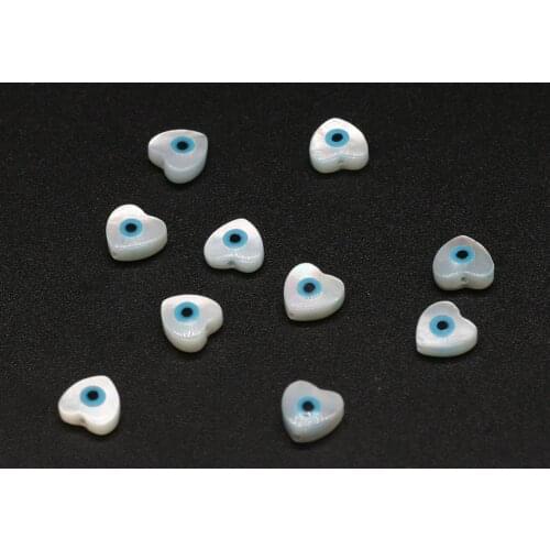 2pcs/lot Heart Shape Shell Beads Charms Natural Freshwater Shell Loose Beads for Making Jewerly Necklace Accessories 6x6mm