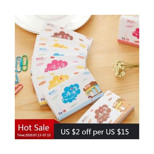 24 Pcs Korean Stationery Cartoon Mood Note Note Paper 50 Pages Color Pages