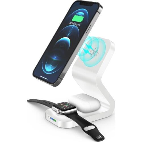 3 in 1 Induction Qi Wireless Charger Fast Charging Holder For iPhone 12 And Up Samsung For Apple Watch Charger Airpods Pro