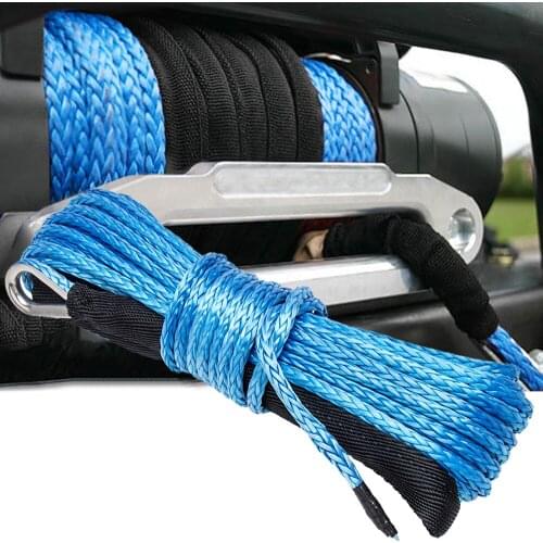 6mm x15m 10000LBS Synthetic Winch Rope Line with Sheath ATV UTV Capstan Gray Towing Rope Car Wash Maintenance Auto String