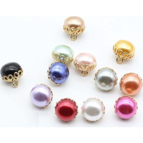6Pcs/lot 11mm Colorful Pearl Buttons Womens Shirts Knitwear Cardigans Cheongsam Sweater Buttons Decorative Buttons C176