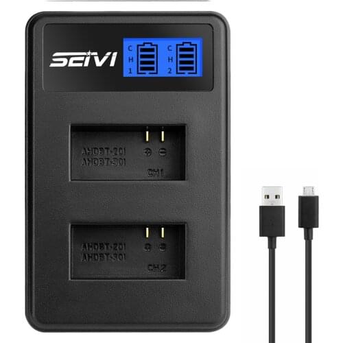 AHDBT-301 AHDBT301 AHDBT 301 201 AHDBT-201 battery USB Dual Charger For GoPro Hero 3 Hero 3+ Camera Accessories