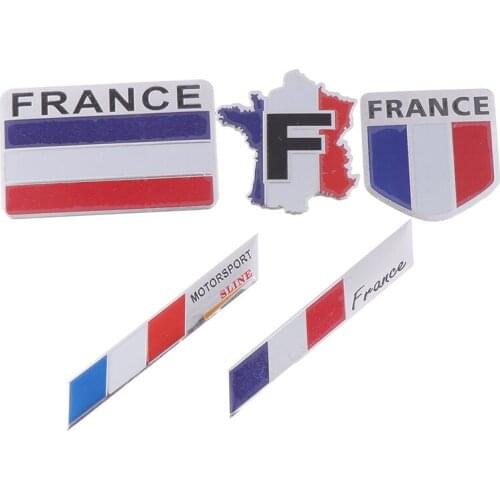 Car Styling Emblem Alloy France Flag Emblem Badge Car Sticker Decals Car-Styling