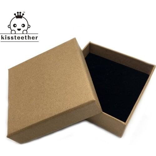8*8cm Paper Square Shape Play Box For Accessories Wooden/Silicone Necklace/bracelet storage DIY Baby Teether Crafts Accessories