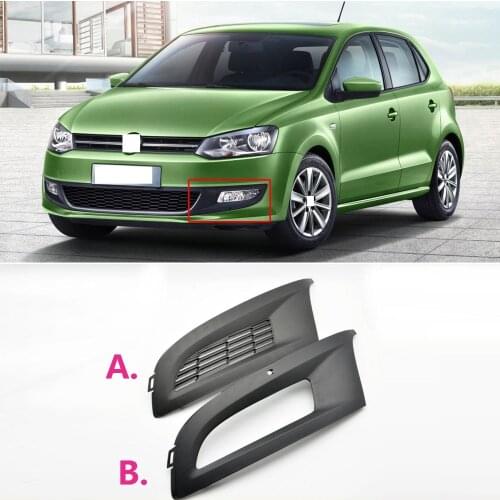 CAPQX For VW Polo 2011 2012 2013 Front Bumper Foglight Fog Lamp Cover Hood Grating Fog Light Foglamp Frame Grilling Trim Shell