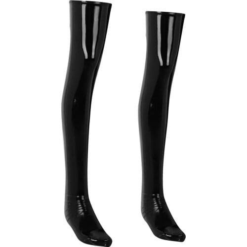Sexy Stockings Mens Latex Long Sock Anti-Skid Soft Wetlook PVC Leather Thigh High Footed Stockings Hot Club Wear Exotic Lingerie