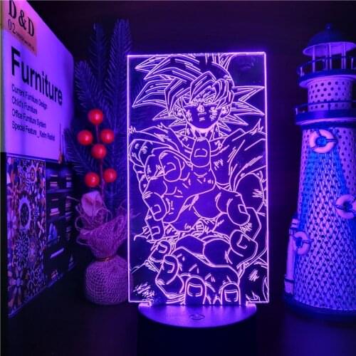 Dragon Ball Z 3D Night Light Son Goku DBZ LED Lamp Ultra Instinct Goku Kamehameha Lampara Neon Home Decoration Anime Figure Lamp