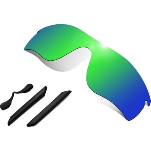 Glintbay 100% Precise-Fit Green Replacement Lenses and Black Rubber kit for Oakley RadarLock Path Sunglasses