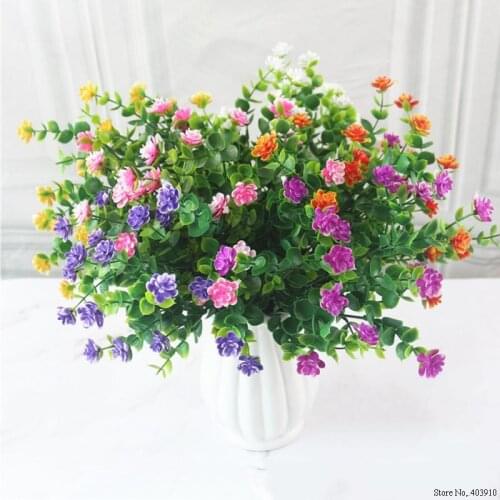 Artificial Flowers Outdoor Plant Shrubs Boxwood Plastic Leaves Fake Bushes Greenery Window Home Yard Garden Wedding Decor