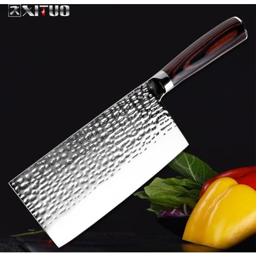 XITUO Kitchen Knife Chinese Chef Knives Handmade Forged Stainless Steel Sharp Meat Cleaver Chopping Slicing Knife Kitchen Tools