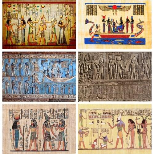 Laeacco Mural Old Egypt Religious Pattern Wall Palace Interior Photo Backgrounds Photography Backdrops Photocall Photo Studio