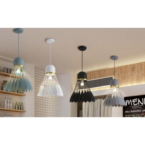 Nordic restaurant chandelier modern minimalist cafe lighting restaurant living room home badminton chandelier