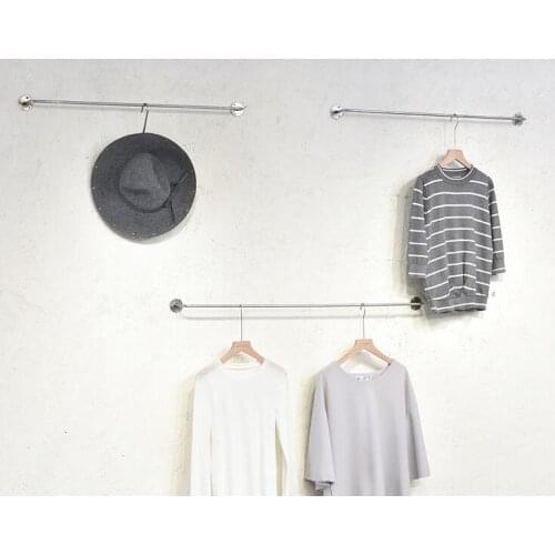 Stainless steel brushed silver side hanging on wall mount