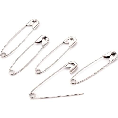 Pandahall Approx 500pcs/bag 45x10x3mm Iron Platinum Color Safety Pins Metal Pin: 0.8mm Wholesales DIY Jewelry Findings
