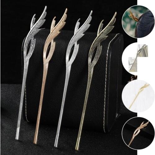 Metal Gold Hair Sticks Phoenix Feather Women Vintage Hairpin Headwear Fashion Jewelry Hair Styling Accessories