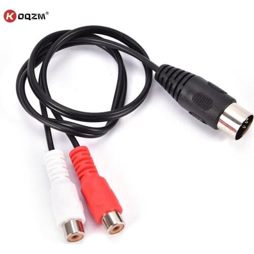 New MIDI DIN 5P Male To 2 RCA Phono Female Socket Jack MF Audio Cable 0.5M
