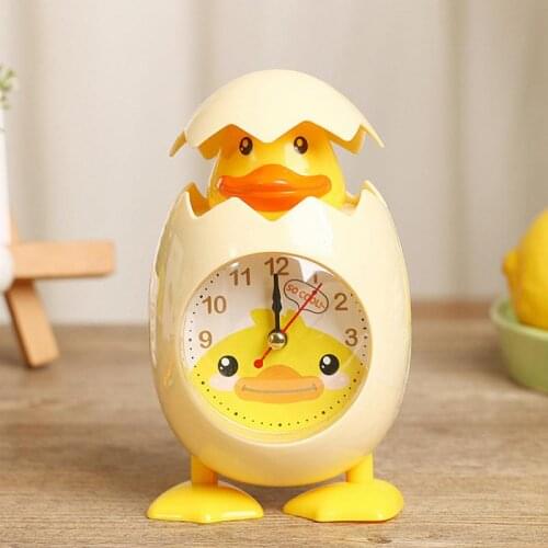 Cartoon Egg Shell Chick Alarm Clock Student Child Bedroom Desktop Alarm Clock yellow For Studying Room Bedroom Living Room