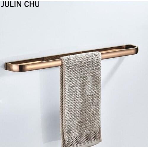 Rose Gold Towel Bar Brass Wall Mounted Kitchen Bathroom Single Towel Rail Rack Chrome Black Nickle Bathtowel Shelf Hanger Bronze