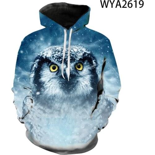 2020 New Autumn Owl Hoodies Men Women Children Bird Owl 3D Printed Hooded Sweatshirts Cool Boy Girl Kids Hoodie Pullover