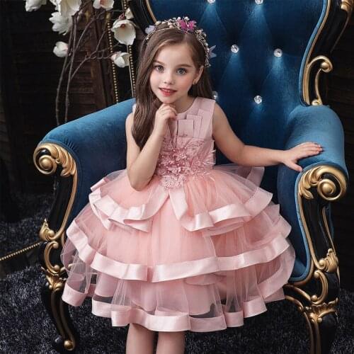 2020 new spring and autumn children sweet dress girl multi-layered pettiskirt girls catwalk clothing hot sale christmas dress