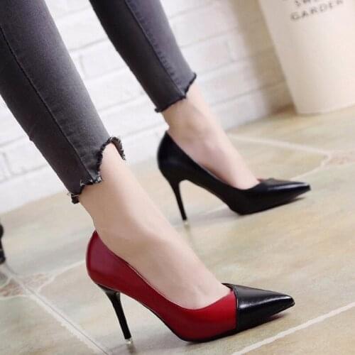 2021 Spring And Autumn New Fashion Professional Black Shallow Mouth Pointed High Heels Sexy Temperament Stiletto Shoes
