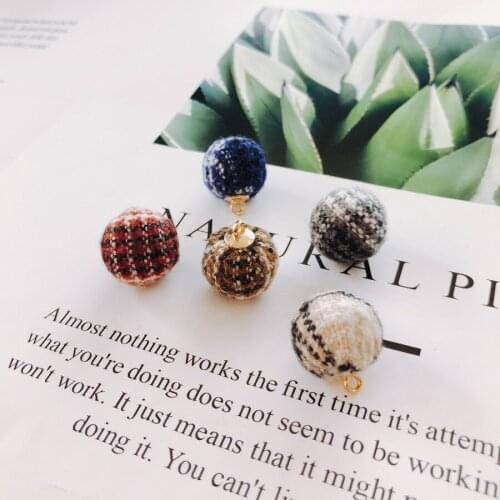 Wholesale 100pcs 15mm Fashion Fabric Ball Beading Charms Ornament Accessories Girls Earring Necklace Bracelet Floating Pendants