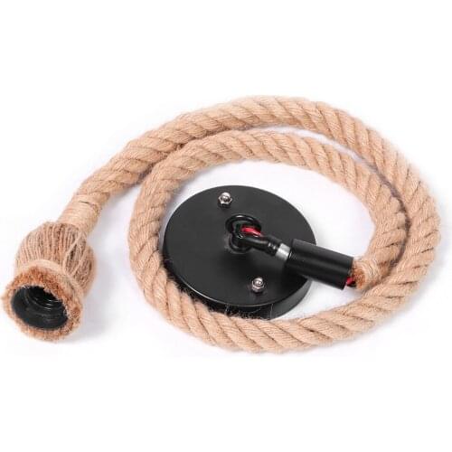 Hemp Rope Lamp Base E27 Pendant Lamp Innovative Vintage Country Style Industrial Pendant Light 220V