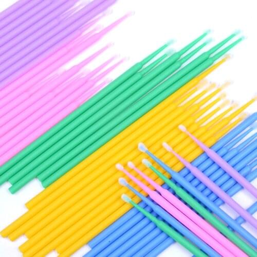 100pcs/lot Eyelash Extension Micro Cleaning Cotton Swab Grafting Lashes Mini Applicator Reusable Buds Makeup Swabs Brushes