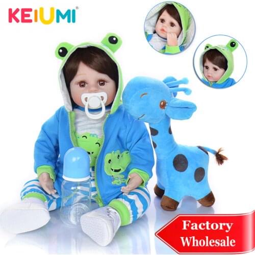 KEIUMI HOT 18 inch Reborn Baby Doll Soft Cloth Body 48 cm Alive Reborn Boneca Collectible Little Man For Boy Kids Playmates