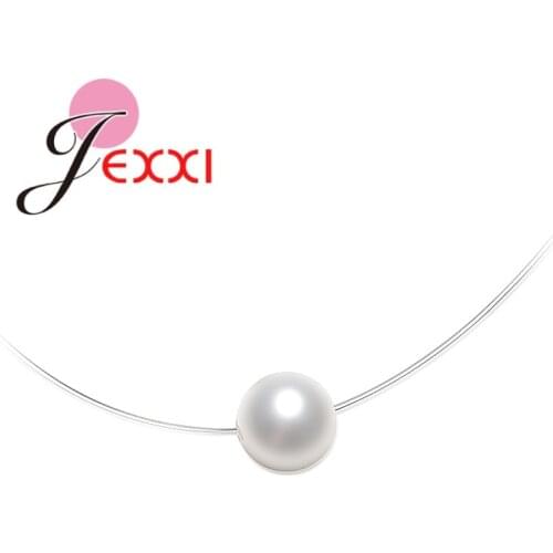 Simple Pearl Pendant Necklace For Women Chain Neaklace Ladies Wedding Engagement Jewelry Christmas Party Gifts Wholesale