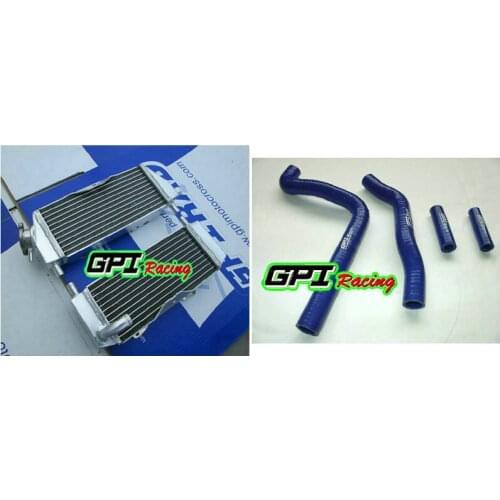 R&LH Radiator +RED hose FOR KAWASAKI KX250 KX 250 05 06 07 2005 2006 2007 2stroke BLUE HOSE