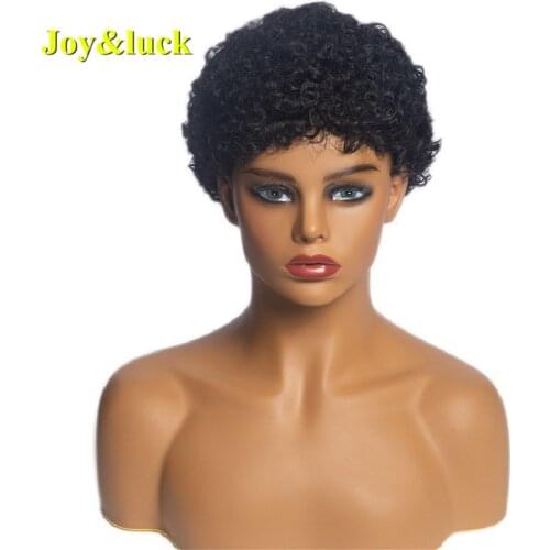 Synthetic Wig Short Afro Kinky Curly Natural Black Hair Wigs For African Women Daily Use