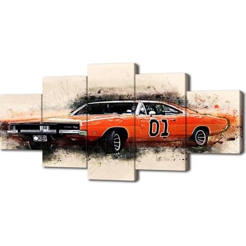 Modern Canvas Painting General Lee Dukes Hazard Poster Film Posters and Prints Wall Art Picture for Living Room Decor with Frame