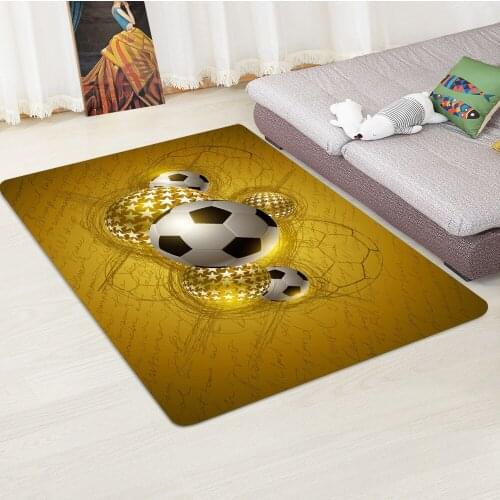 3D three-dimensional living room carpet football printing childrens play carpet family play mat green floor area carpet boy bed