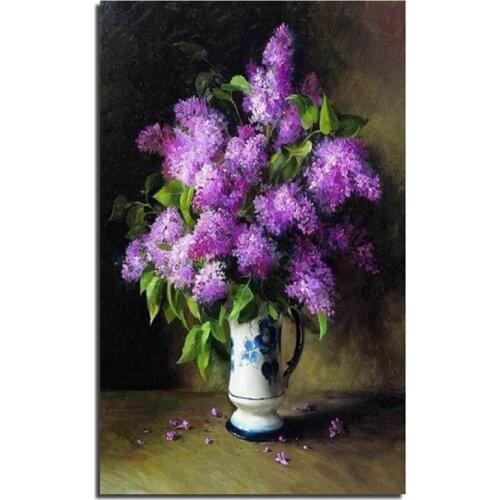 Vase Lilac 15X25cm New Crafts Painting Diy Diamond Embroidery Kits Flower Full Diamond Mosaic Cross Stitch Needlework