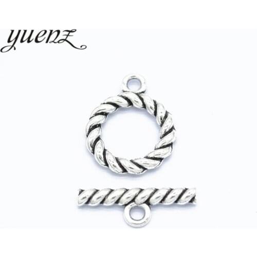 YuenZ 10 set Antique Silver Round-shaped Thread OT Toggle Clasp Metal Fastener Bracelet For Jewelry Making DIY Accessories V209