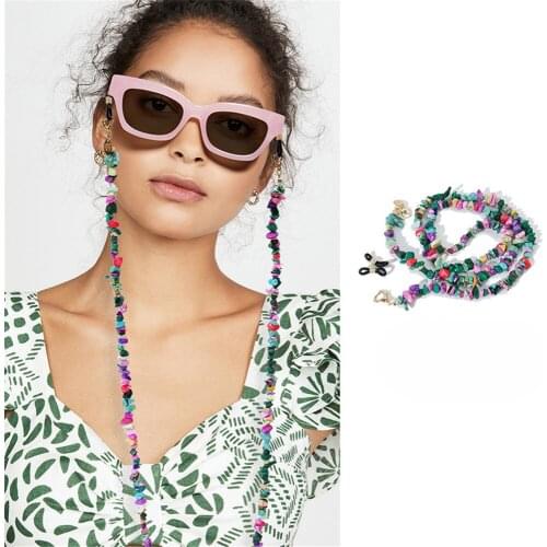 Colorful Stone Beads Link Chain Eyeglasses Hanger Neckalce Reading Glasses Sunglasses Strap Cord Holder Face Mask Neck Head Band