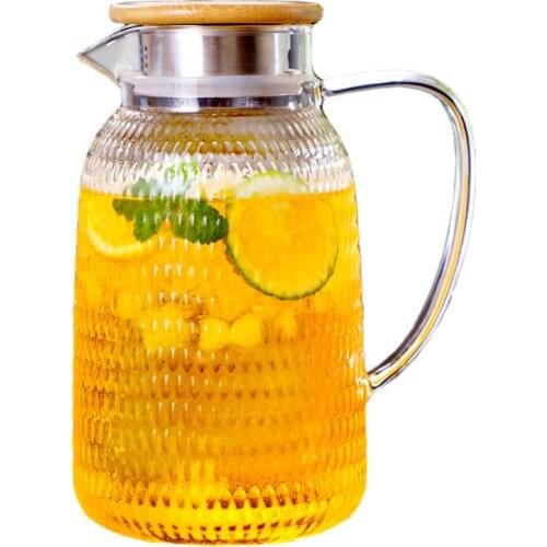 1800ml Modern minimalist hammered glass teapot Filtered lemon kettle Hotel restaurant cold kettle Household glass teapot