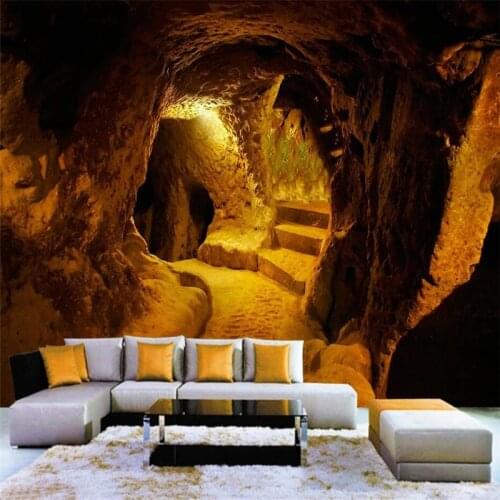 Customized 3D wallpaper mural original cave stone cave 3d large background wall decoration painting wallpaper