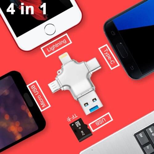4 in 1 Micro SD Card Reader microsdhc/sdxc to xqd Cardreader typeC OTG adaptador usb 3.0 for lighting adapter laptop accessories