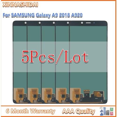 5PCS AMOLED 6.3'' LCD For Samsung Galaxy A9 2018 A920 A920F SM-A920F/DS LCD Display Touch Screen Digitizer Assembly