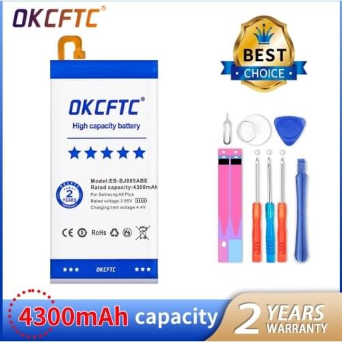 OKCFTC EB-BJ805ABE 4300mAh Battery for Samsung Galaxy A6 Plus A6+ SM-A605F A605G A6050 A605K A605FN A605GN Batteries